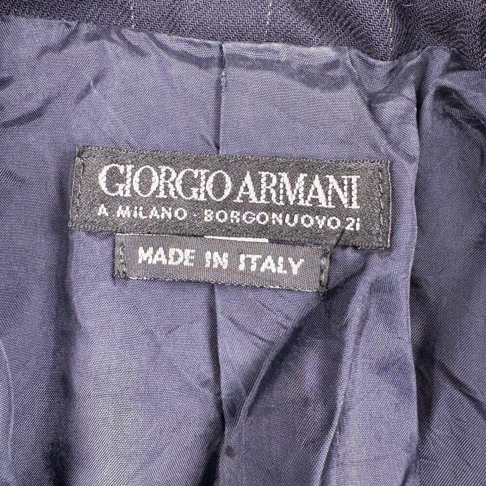 VTG Giorgio Armani Blazer Womens XS Blue Pinstripe Wool Italy Mainline READ - Picture 4 of 16